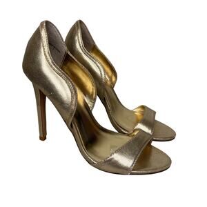 bebe Gold Open Toe D'orsay Pump Size 7
